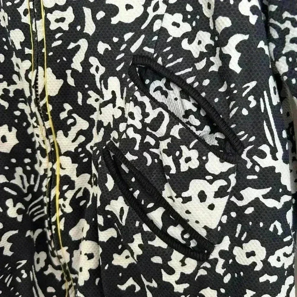 Zara Floral Black & White Bomber Jacket Women's Full Zip Pockets Size Small - Picture 4 of 6